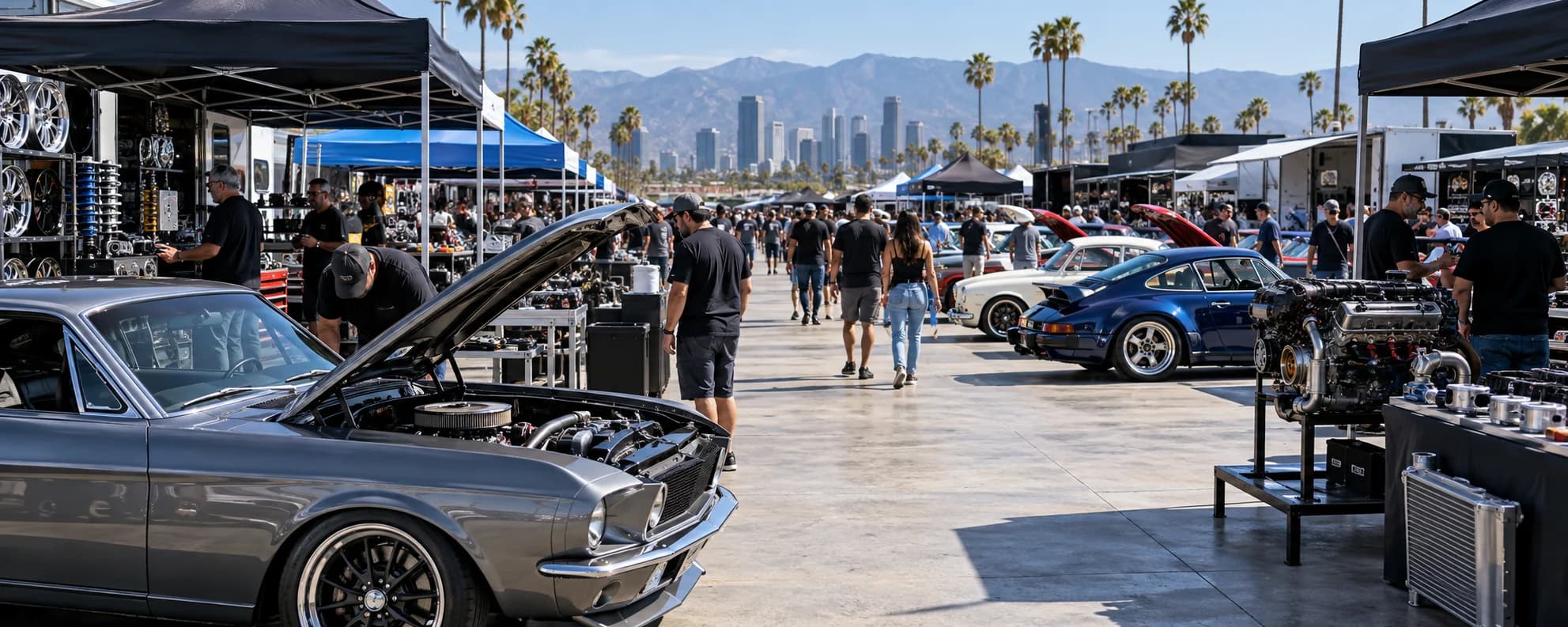 Automotive festival with show cars and vendors